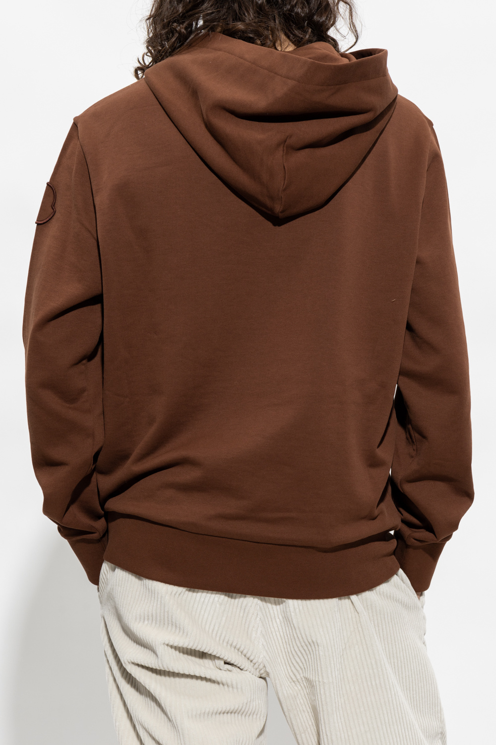 023030 MONCLER HOODIE ロゴ パーカー S ブラウン th Anniversary Cotton Hoodie - Hoodie with logo Moncler